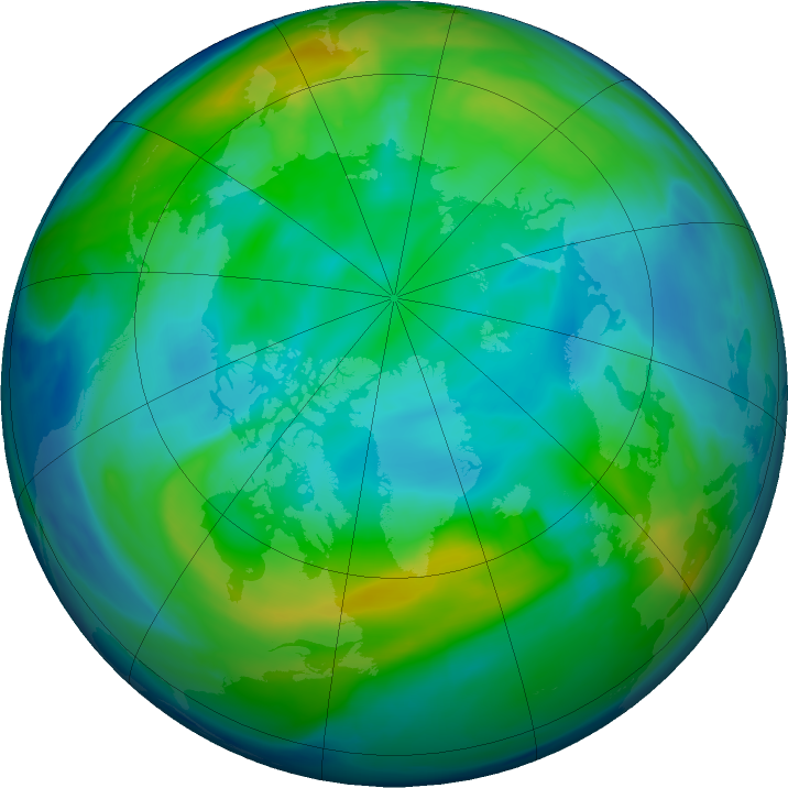 Arctic ozone map for 10 November 2019